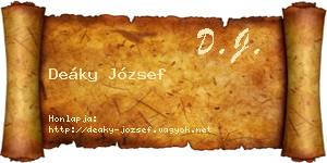 Deáky József névjegykártya
